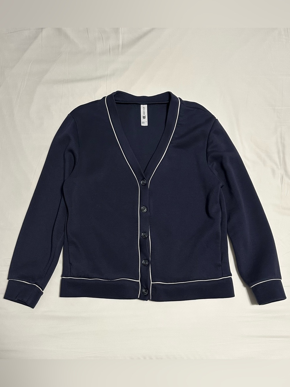 Cardigan with White Contrast Piping